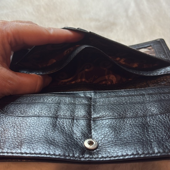 Brighton Leather Embossed Crocodile Wallet Crossbody Shoulder Bag 4" x 7.5" - Picture 13 of 17